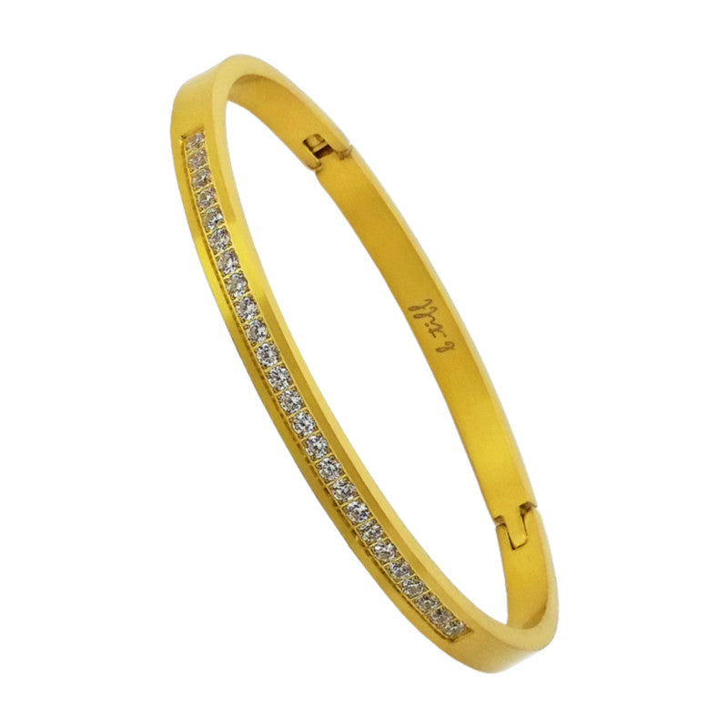 Gold Plated Stainless Steel Half Eternity Finished Bracelet