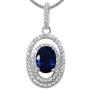 Oval Sapphire Crystal Pendant