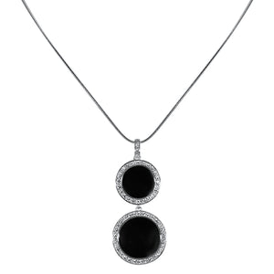Round CZ and Hematite Style Necklace