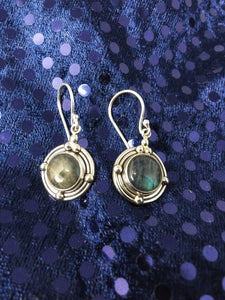 Shimmering Stone Sterling Silver Earrings