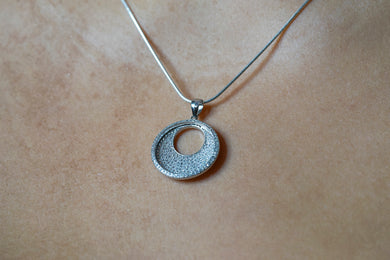 Sterling Silver Pave Necklace 