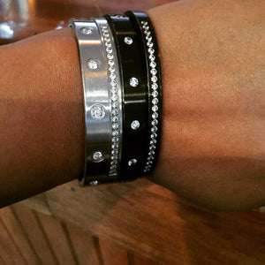 Black anodized stainless steel bracelet.